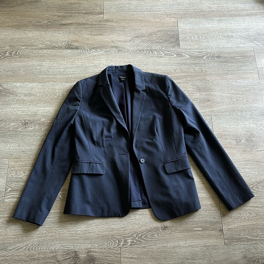 Women's Navy Single-Button Blazer Jacket